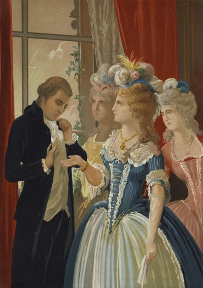 Alessandro Cagliostro and Marie Antoinette at the Petit Trianon, Versailles by Spanish School